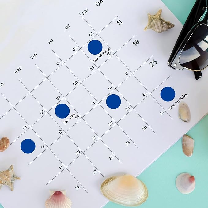 1400 PCS Colored Dot Stickers Round Color Coding Labels Polka Circle Dot Label Sticker for Office,Classroom,Papers Etc (Blue, 3/4 inches)