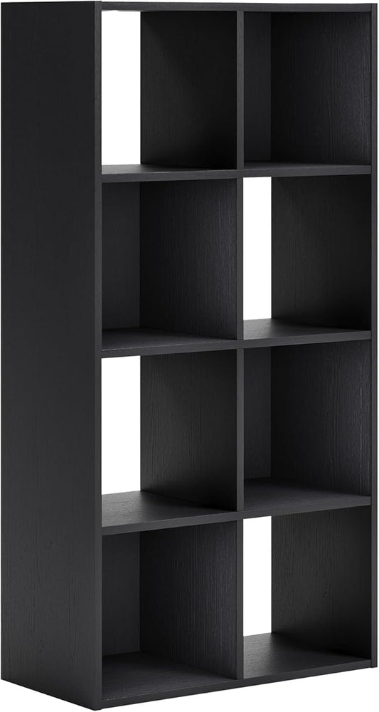 Signature Design by Ashley Langdrew 8 Cube Storage Organizer, Matte Finish, Wood & Decorative Laminate, 23.74" W x 11.81" D x 47.05" H, Black