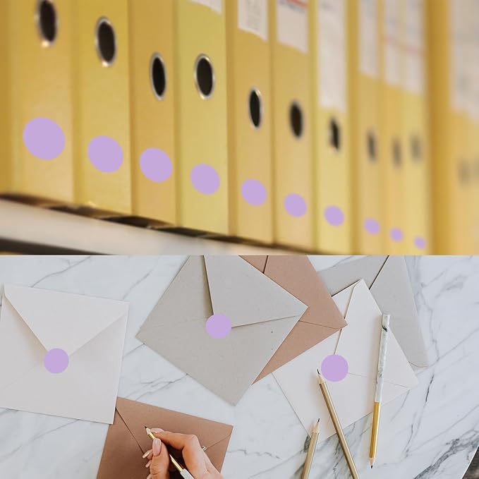 starboling 800Pcs 1 Inch Light Purple Round Color Coding,Dot Stickers Labels,Can Writing for Office,Student Classroom and Other Scenarios