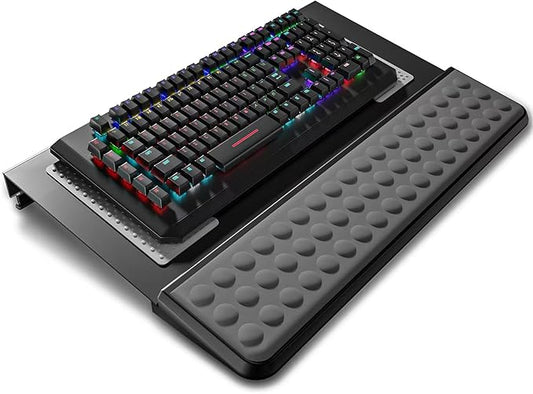 Computer Tilt Keyboard Stand - Acrylic Ergonomic Keyboard Holder for Easy Typing Working, Keyboard Riser with Comfortable Wrist Rest for Keyboard, Office, Home - Fits All Keyboard Sizes