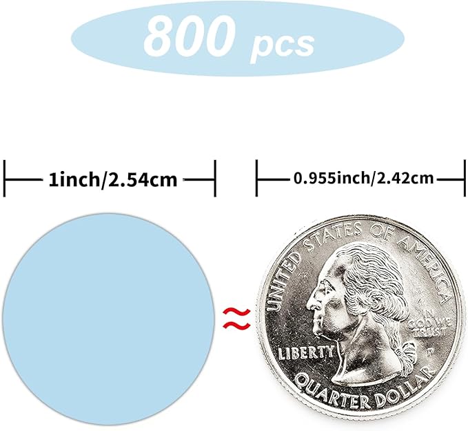 Starboling 800Pcs 1inch Light Blue Round Color Coding,Dot Stickers Labels,Can Writing for Office,Student Classroom and Other Scenarios