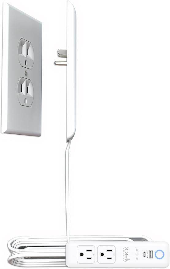 Smart Sleek Socket: Universal Outlet Concealer with Wi-Fi Smart Power Strip