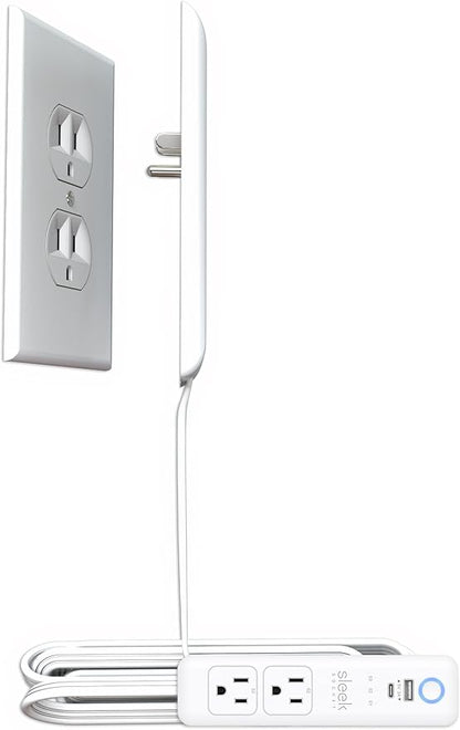 Smart Sleek Socket: Universal Outlet Concealer with Wi-Fi Smart Power Strip