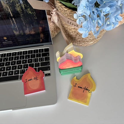 Garbage Can Fire Sticky Notes Office Supplies Flame Notepads Desk Accessories Funny White Elephant Gifts for Coworker Boss Teacher Women Men Adult 300 Sheets