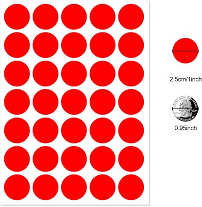 1400 PCS,1IN Round Colored Dot Stickers Labels - 4 Assorted Colors, for Office, School, Moving, Home(Red, Blue, Yellow, Green)