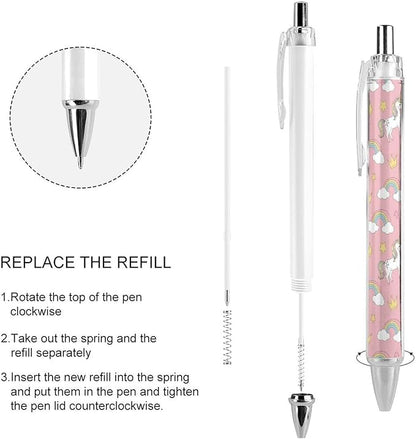 0.5mm Ballpoint for Unisex, Retractable Cute Pink Unicorns Ball Pen, Fine Point Smooth Writing Pen Office Supplies, 4 Pcs