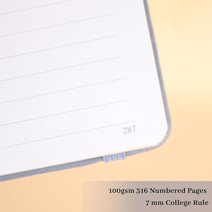 TIEFOSSI Lined Journal for Women Men, Vintage Notebooks with Bookmarks, Hardcover A5 College Ruled Notebook 316 Numbered Pages for Writing, Daily Journal for Work School, Note Taking