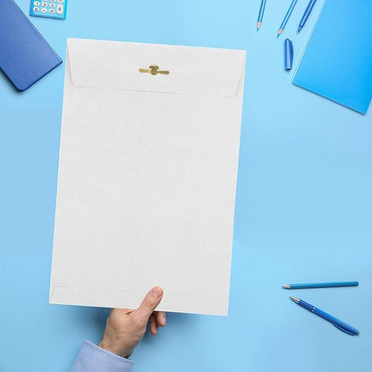 50 Pcs 9 x 12 Manilla Envelopes Clasp Envelope Kraft Catalog Envelope with Clasps Closure 28 lb Kraft Paper Envelope for Storing or Mailing Envelopes Home Office Business Supplies