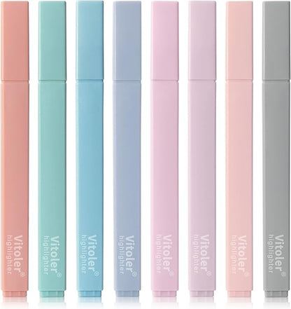Pastel Highlighters,8pcs Bible Highlighters with Chisel Tip,Cute Markers Highlighter No Bleed,Bible High Lighters Assorted Colors for School Journaling