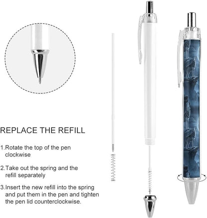 1 Pcs Retractable Ballpoint Pen, Black Ink 0.5mm Point, Moon Howling Wolf Writing Pens for Office Worker, Teacher