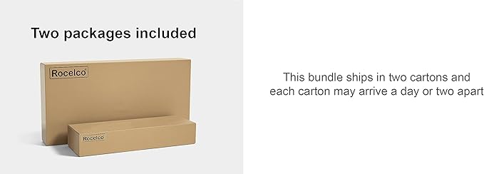 Rocelco Standing Desk Converter with Dual Monitor Mount - 31.5 Inch Sit Stand Up Tabletop Riser with Tablet Holder, Height Adjustable Workstation - Deep Keyboard Tray for Laptop - Black (R VADRB-DM2)