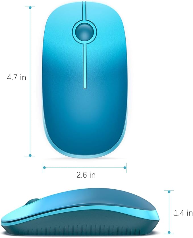 VssoPlor Wireless Mouse, 2.4G Slim Portable Computer Laptop Mouse with Nano Receiver Quiet Silent Optical Mice for Notebook, PC, Laptop, Computer-Gradient Blue