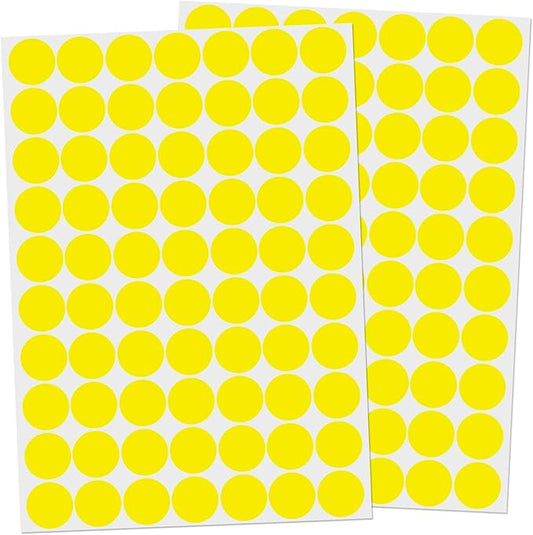 1400 PCS Colored Dot Stickers Round Color Coding Labels Polka Circle Dot Label Sticker for Office,Classroom,Papers Etc (Yellow, 3/4 inches)