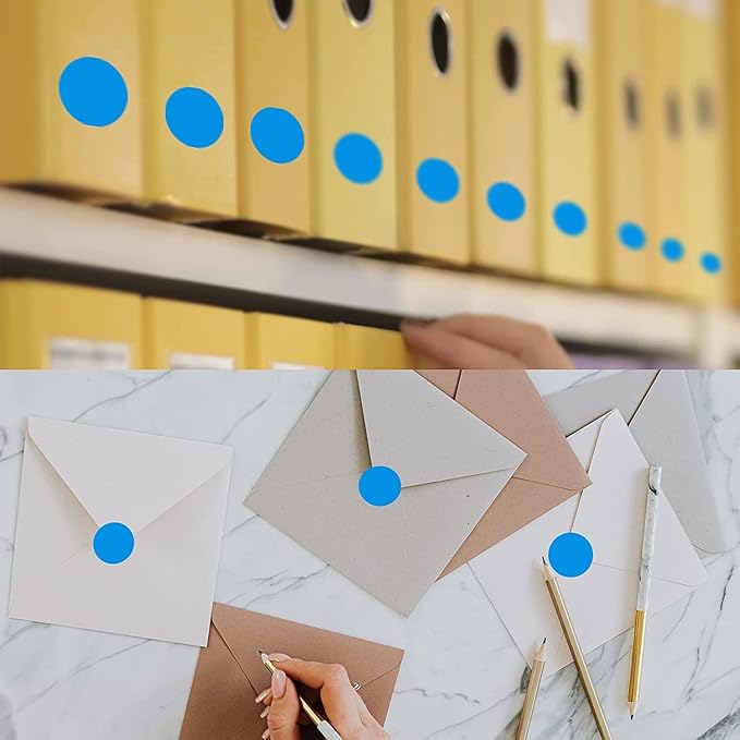 Starboling 800Pcs 1 Inch Blue Round Color Coding,Dot Stickers Labels,Can Writing for Office,Student Classroom and Other Scenarios