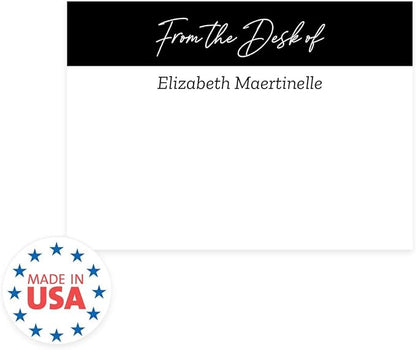 from The Desk of Personalized Sticky Notepads/Modern 3" x 4" Custom Writing Pads / 6 Customized Sticky Notes Pads / 50 Sheets Per Pad/Made in The USA