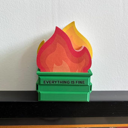 Garbage Can Fire Sticky Notes Office Supplies Flame Notepads Desk Accessories Funny White Elephant Gifts for Coworker Boss Teacher Women Men Adult 300 Sheets