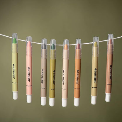 DIVERSEBEE Bible Highlighters and Pens No Bleed, 8 Pack Assorted Colors Gel Highlighters Set, Cute Bible Markers Study Journaling School Supplies and Accessories (Earthy)