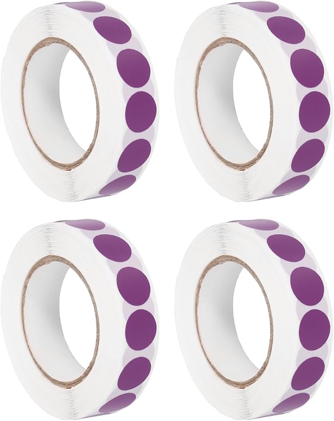 PATIKIL Colored Dot Stickers 1/2", 4000 Pcs Color Coding Labels Blank Circle Stickers Adhesive Round Price Labels for Inventory Office Garage Classroom, Violet