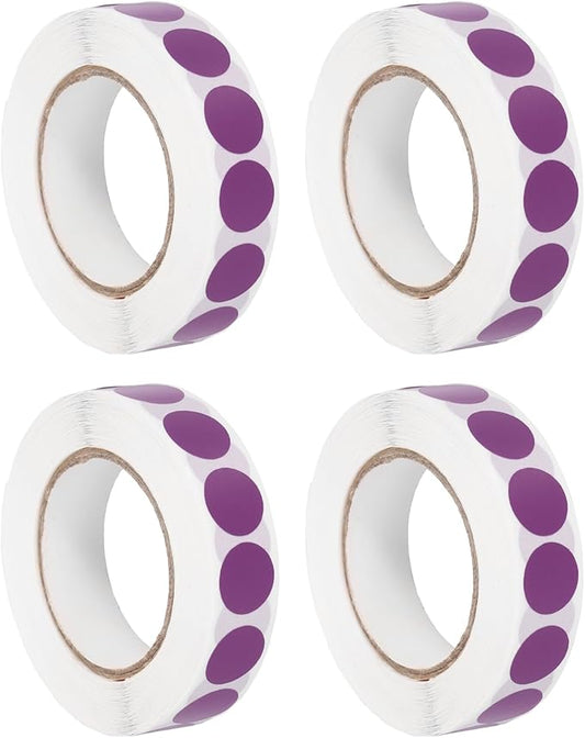 PATIKIL Colored Dot Stickers 1/2", 4000 Pcs Color Coding Labels Blank Circle Stickers Adhesive Round Price Labels for Inventory Office Garage Classroom, Violet