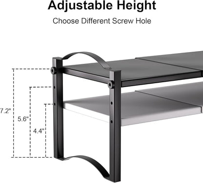 Expandable Cabinet Organizer Shelves, Countertop Shelf Organizers Storage for Kitchen Pantry, Spice Organization Rack, Desk Shelf, 2 Pack Stackable