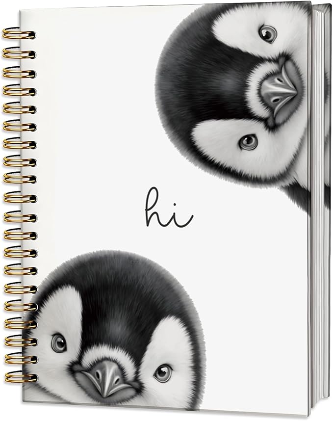 Penguin Notebook Journal,Cute Animal Notebook Journal for School Women Teen Girls Kids,Gifts for Penguin Lovers,Hardcover Spiral Notebooks for Work Notes Journaling,5.5x8.3 Inch