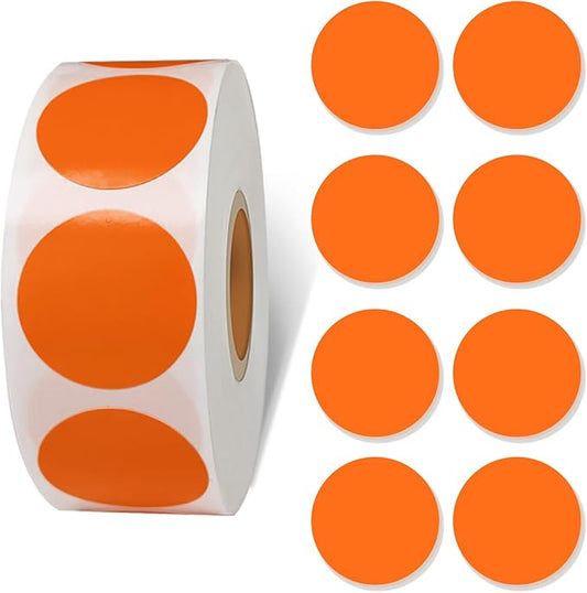 Starboling 800Pcs 1 Inch Orange Round Color Coding,Dot Stickers Labels,Can Writing for Office,Student Classroom and Other Scenarios