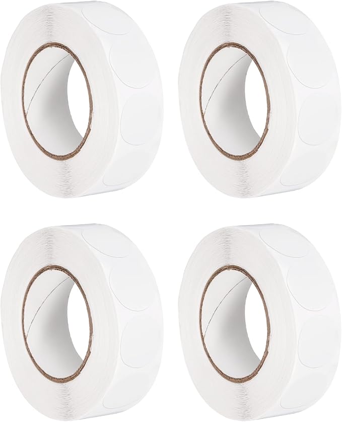 PATIKIL Colored Dot Stickers 3/4", 4000 Pcs Color Coding Labels Blank Circle Stickers Adhesive Round Price Labels for Inventory Office Garage Classroom, White