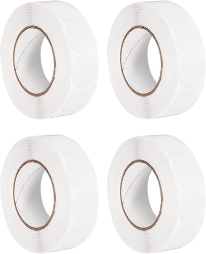 PATIKIL Colored Dot Stickers 3/4", 4000 Pcs Color Coding Labels Blank Circle Stickers Adhesive Round Price Labels for Inventory Office Garage Classroom, White
