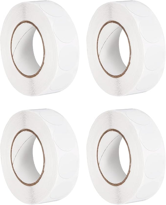 PATIKIL Colored Dot Stickers 3/4", 4000 Pcs Color Coding Labels Blank Circle Stickers Adhesive Round Price Labels for Inventory Office Garage Classroom, White