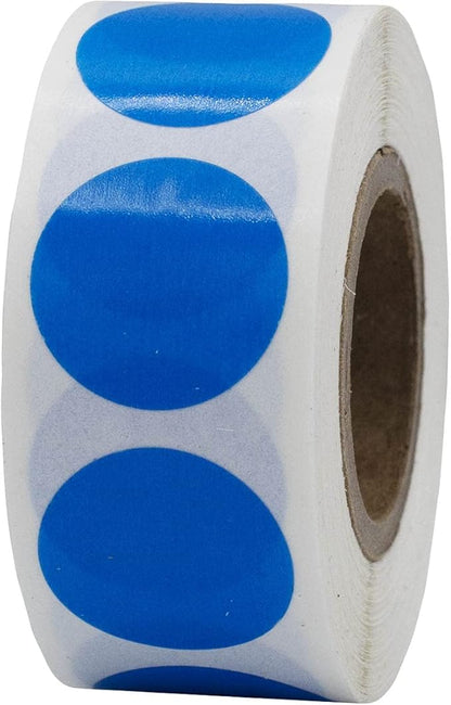 Blue 3/4" Inch Transparent Color Coding Labels, 500 Total Adhesive Stickers On A Roll, Ideal for Planners, Journals, Mailing Seals and Crafting Ideas
