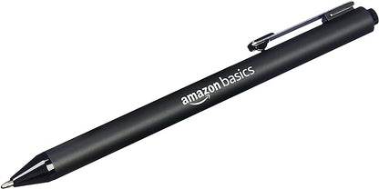 Amazon Basics Black Ballpoint Pens for Smooth Writing, Retractable, 12-Pack