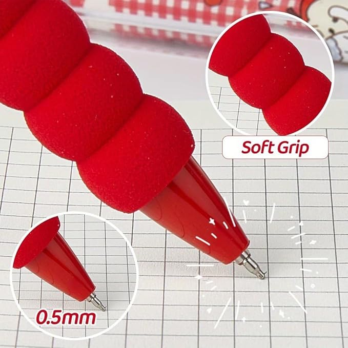 4pcs Cute Cat Gel Pens Set 0.5mm Black Ink Writing Cartoon Gel Pen Retractable Gel Pens Stationery for School