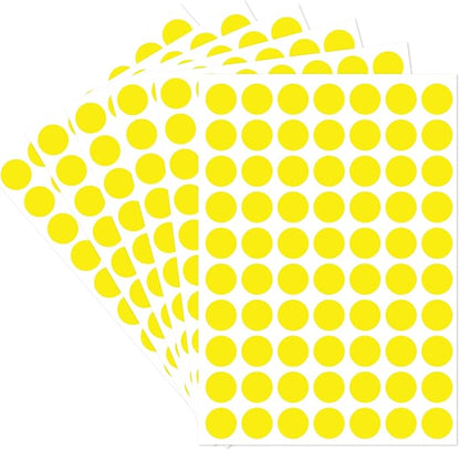 Starboling Dot Stickers, 1/2 Inch Yellow Circle Labels, 1400pcs Writable Color Coding Round Stickers for Office Classroom Garage Sale