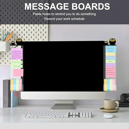 Office Desk Accessories 2pcs Multifunction Computer Monitor Memo Board - Transparent Computer Side Panel Memo Creative Monitor Side Panel Suitable for Office Home Desktop (Monitor Memo Board 6)