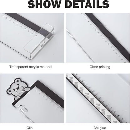 Office Desk Accessories 2pcs Monitor Memo Board Computer Message Board - Computer Side Panel Memo Creative Monitor Side Panel with Phone Holder Suitable for Office Home Desktop (with Grease Pencil)