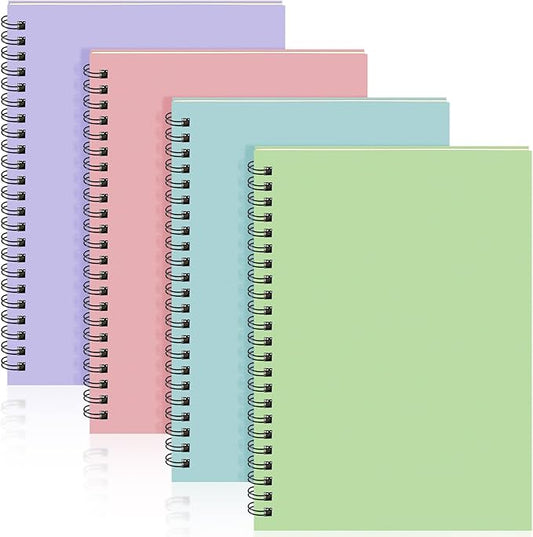 Yahenda Spiral Notebook Bulk A5 Journal Lined 8.3'' x 5.5'' Writing Composition Paper Small Notepad Subject Notebook for Students Office Business Back to School Supplies(Pastel Colors,4 Pcs)