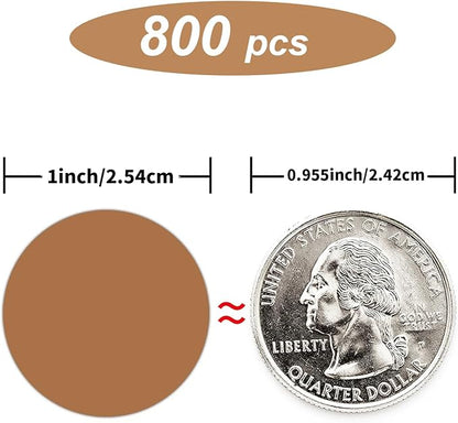 Starboling 800Pcs 1inch Brown Round Color Coding,Dot Stickers Labels,Can Writing for Office,Student Classroom and Other Scenarios