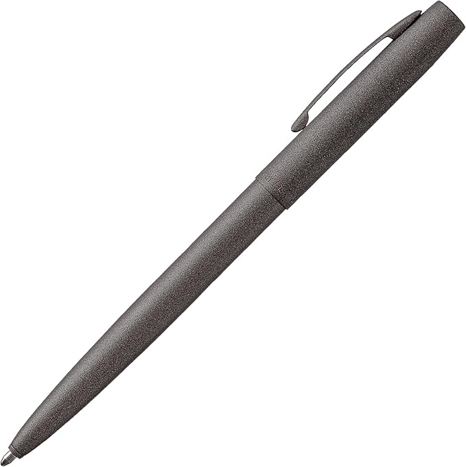 Fisher Space Pen Cap-O-Matic Pen, Ballpoint, Tungsten, Cerakote Finish, Pocket Clip, Black Ink