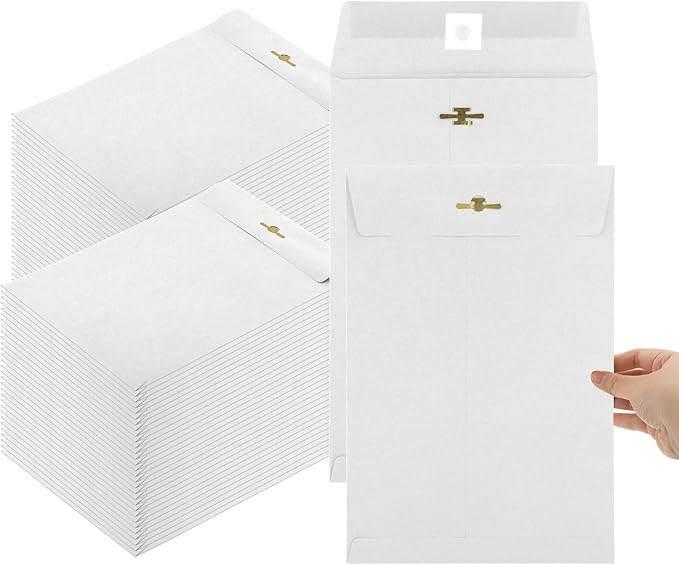 50 Pcs 9 x 12 Manilla Envelopes Clasp Envelope Kraft Catalog Envelope with Clasps Closure 28 lb Kraft Paper Envelope for Storing or Mailing Envelopes Home Office Business Supplies