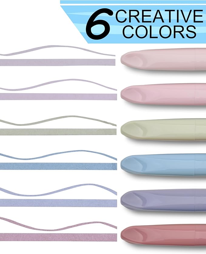 Aesthetic Lipstick-shaped Highlighters - Assorted Colors With Soft Chisel Tip, No Bleed Bible Highlighter Pastel, Unique Design