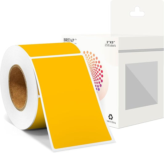 Rectangular Color Coding Packing Labels 3X5 Inch 250 Per Roll, Fluorescent Orange Moving Stickers for Boxes Color Coded, Packing Labels Stickers for Inventory Warehouse