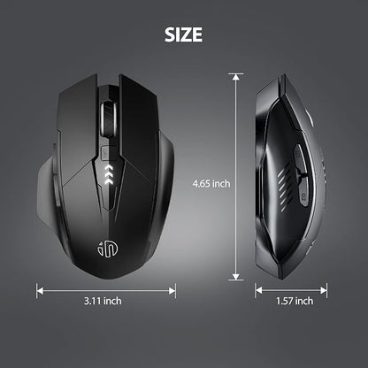 INPHIC Wireless Mouse for Laptop Rechargeable, Upgraded Visible Battery, 2400 DPI, Silent Ergonomic Computer Mice, Mac, PC etc.