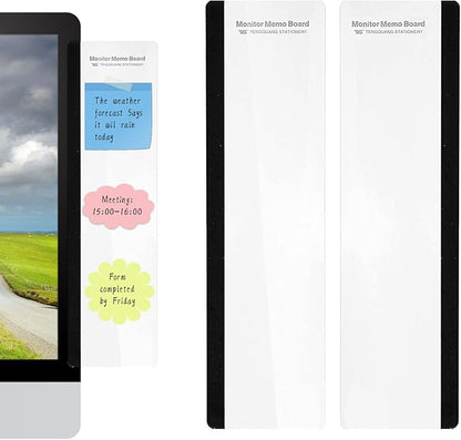 Office Desk Accessories 2pcs Multifunction Computer Monitor Memo Board - Transparent Computer Side Panel Memo Creative Monitor Side Panel Suitable for Office Home Desktop