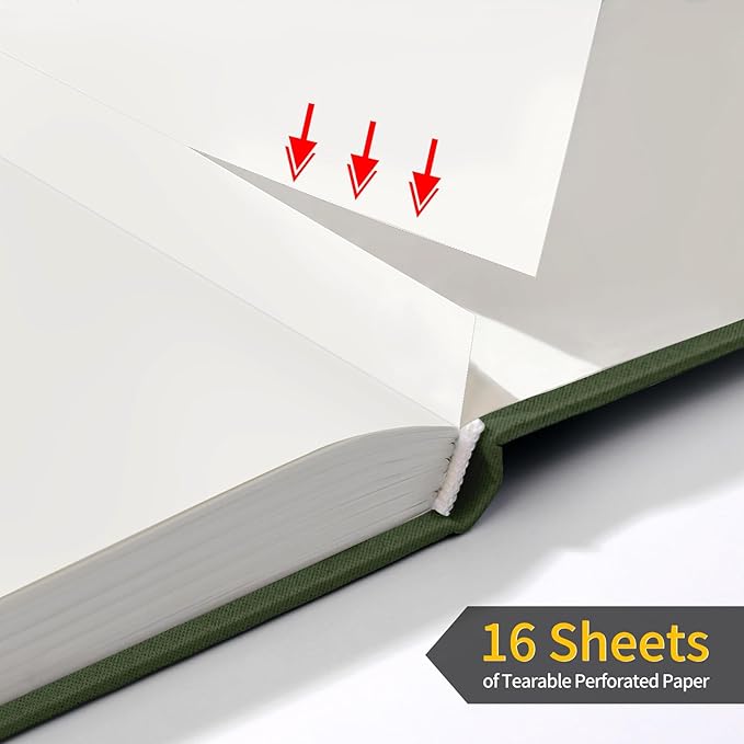 Annecy Blank Journal Notebook, Medium 5.5x 8.25, 160 Pages 100GSM Writing Paper, A5 Deep Green Faux Leather Cover with Pen Loop