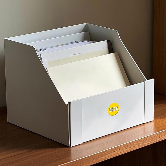 500 PCS 2026 Year Stickers 1 Inches Round Coded Colored Vinyl Dot Labels Self Adhesive Waterproo Tabs for File Folders Journal Planners Scrapbooking DIY