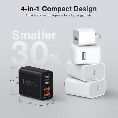 40W USB C Charger Block, 2-Pack Fast Charge Cube Powered Multi-Port Wall Plug Power Adapter Type C Brick for iPhone 17/16/16 Pro Max/15/15 Pro Max/14/14 Pro Max/13/12/iPad, Motorola, LG,PS5, Huawei