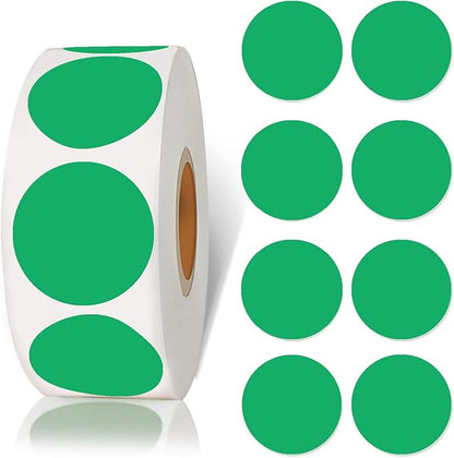 Starboling 1inch Dark Green Round Color Coding,Dot Stickers Labels,Can Writing for Office,Student Classroom and Other Scenarios（800Pcs/Roll