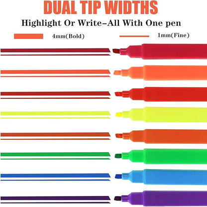 Vitoler Highlighters, 8Pcs Assorted Colors Highlighters,Soft Chisel Tip for Book,Bible Study Supplies Accessories,School Office Use, Teacher Supplies
