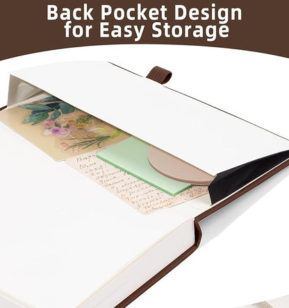 Lined Journal Notebook 365 Pages, A5 Leather Journals for Writing Women & Men, Hardcover Notebook with 100GSM Thick Paper, Daily Journal Notebook for Travel, Work, School, Note Taking, College Ruled