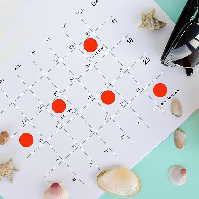 1400 PCS Colored Dot Stickers Round Color Coding Labels Polka Circle Dot Label Sticker for Office,Classroom,Papers Etc (Red, 3/4 inches)